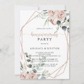 Geometrische klassieke roze roze Housewarming Part Kaart (Voorkant)