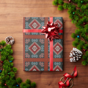 Geometrische klassieker mode-trendy kleurrijk cadeaupapier