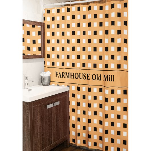 Geometrische kleine vierkantjes Douchegordijn