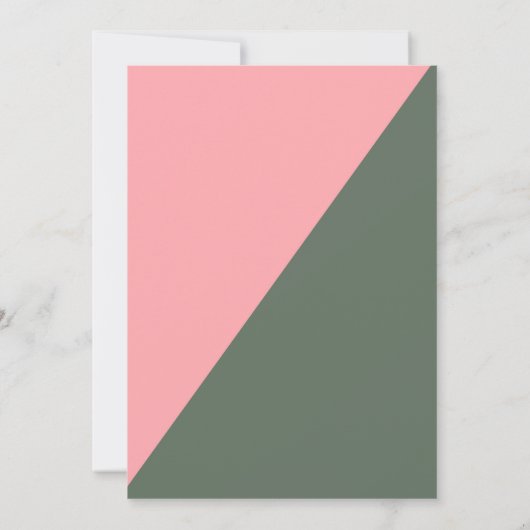 Geometrische kleur Blok Roze Groene Bridal Brunch Kaart (Achterkant)