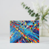 Geometrische Kleur Orbit Abstractie Briefkaart (Staand voorkant)