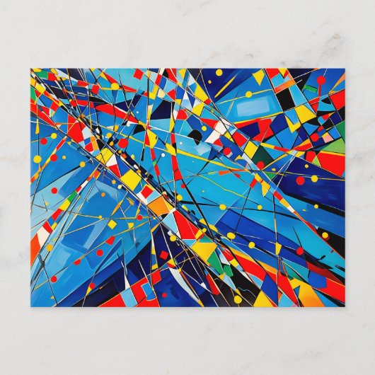 Geometrische Kleur Orbit Abstractie Briefkaart (Voorkant)