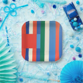 Geometrische kleur papieren bordje (Feest)