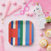 Geometrische kleur papieren bordje (Feest)