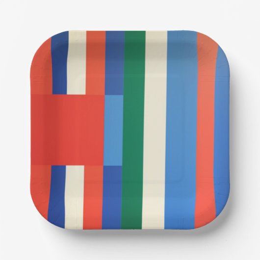 Geometrische kleur papieren bordje (Voorkant)