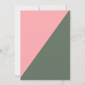 Geometrische Kleurblok Roze Groen Bruids Brunch Kaart (Achterkant)