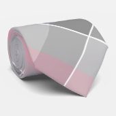 Geometrische kleurblokken roze grijs stropdas (Opgerold)