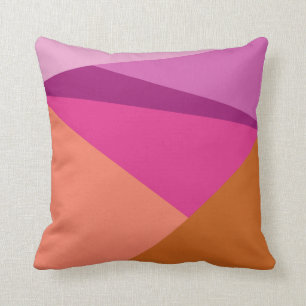Geometrische Kleurblokvormen in Paars Magenta Kussen