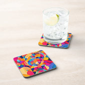 Geometrische kleuremotie bier onderzetter (Rechterzijde)