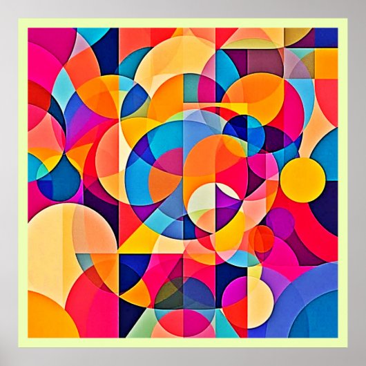 Geometrische kleuremotie poster (Voorkant)