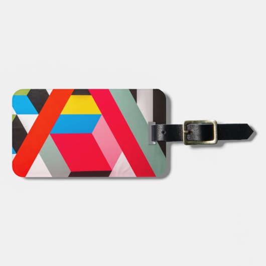 geometrische kleuren bagagelabel (Voorkant horizontaal)