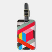 geometrische kleuren bagagelabel (Voorkant verticaal)