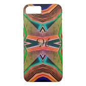 Geometrische Kleuren Monogram Case-Mate iPhone Case (Achterkant)