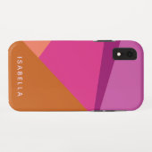 Geometrische kleurenblok in Paarse persoonlijke na Case-Mate iPhone Case (Achterkant (horizontaal))