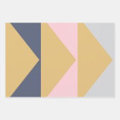 Geometrische kleurenblok in zwart goud inpakpapier vel (Voorkant)