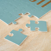 Geometrische kleurenblok Roze Blauwgroen, geperson Legpuzzel (Zijkant)