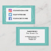 Geometrische kleurenblok Sociale media Visitekaartje (Voorkant / Achterkant)