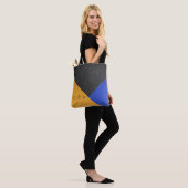 Geometrische kleurenblok, speciaal gepersonaliseer tote bag (Op model)