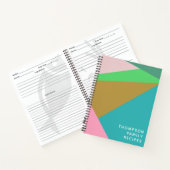 Geometrische kleurenblokdriehoek Gepersonaliseerde Notitieboek (Binnen)