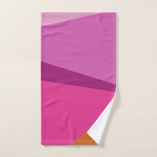 Geometrische kleurenblokken in Paarse magenta Bad Handdoek (Handdoek)