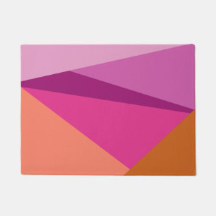 Geometrische kleurenblokken in Paarse magenta Deurmat