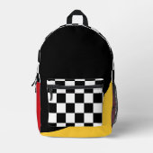 Geometrische kleurenblokpatronen bedrukte rugzak (Voorkant)