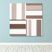 Geometrische kleurenblokrechthoeken - Bruin en bei Canvas Afdruk (Insitu (Houten vloer))
