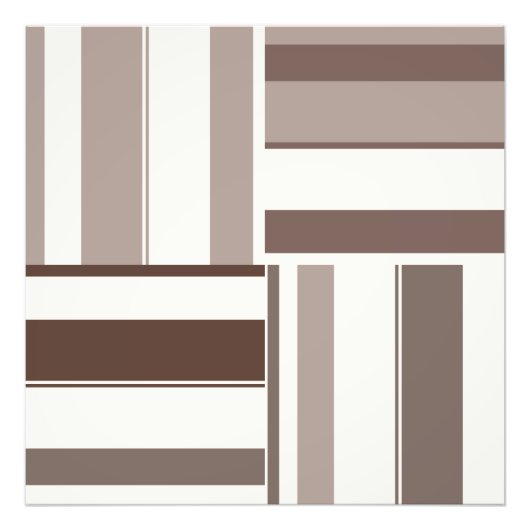 Geometrische kleurenblokrechthoeken - Bruin en bei Foto Afdruk (Voorkant)