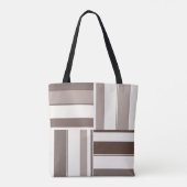 Geometrische kleurenblokrechthoeken - Bruin en bei Tote Bag (Achterkant)