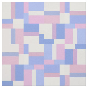 Geometrische kleurenblokrechthoeken - roze en blau stof