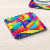 geometrische kleurencaleidoscoop bier onderzetter (Linkerzijde)