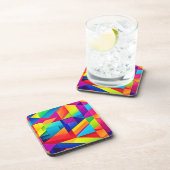 geometrische kleurencaleidoscoop bier onderzetter (Rechterzijde)
