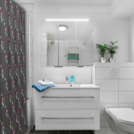 Geometrische kleurenpatroon grijs modern Shower Cu Douchegordijn