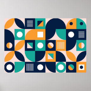 Geometrische kleurensamenstelling sjabloon met abs poster