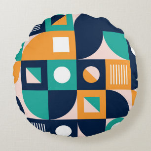 Geometrische kleurensamenstelling sjabloon met abs rond kussen