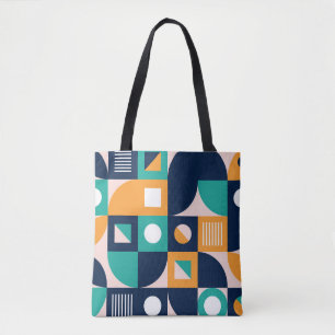 Geometrische kleurensamenstelling sjabloon met abs tote bag