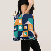 Geometrische kleurensamenstelling sjabloon met abs tote bag (Dichtbij)