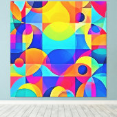 Geometrische Kleurensymfonie Canvas Afdruk (Insitu (Houten vloer))