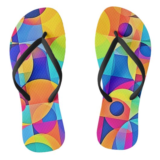 Geometrische Kleurensymfonie Teenslippers (Voetbed)