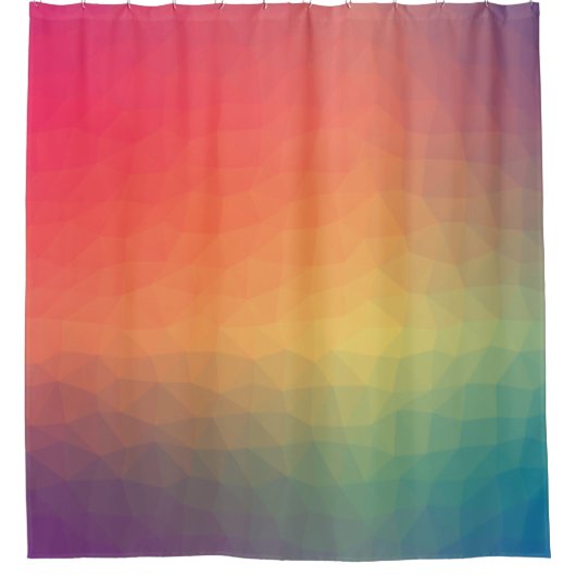 Geometrische kleurige regenbooggradiënt douchegordijn (Voorkant)