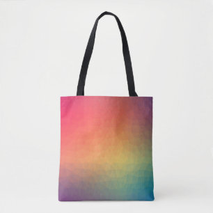 Geometrische kleurige regenbooggradiënt tote bag