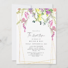 Geometrische kleurige wilde bloem de nacht ervoor kaart