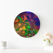 Geometrische Kleurrijk, Samenvatting met Retro Grote Klok (Huis)