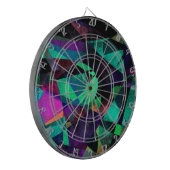 Geometrische, kleurrijke, Abstracte kunst Dartbord (Voorkant Links)