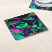 Geometrische, kleurrijke, Abstracte kunst Kartonnen Onderzetters (Schuin)