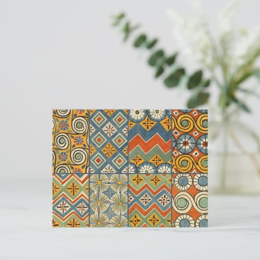 Geometrische kleurrijke Antiek Egyptische grafisch Briefkaart (Staand voorkant)