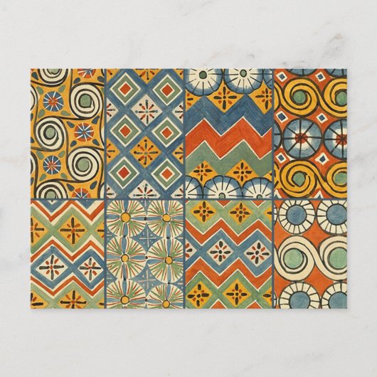 Geometrische kleurrijke Antiek Egyptische grafisch Briefkaart (Voorkant)