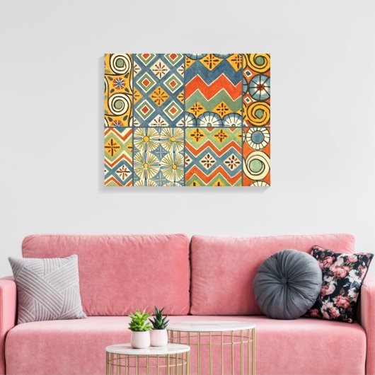 Geometrische kleurrijke Antiek Egyptische grafisch Canvas Afdruk (Insitu (Woonkamer))