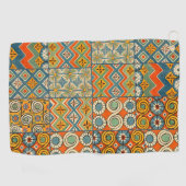 Geometrische kleurrijke Antiek Egyptische grafisch Golfhanddoek (Horizontaal)