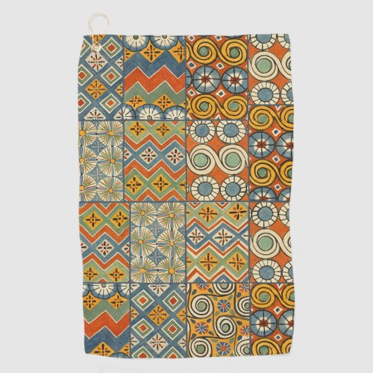 Geometrische kleurrijke Antiek Egyptische grafisch Golfhanddoek (Voorkant)